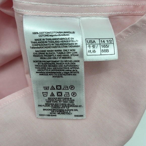 Brooks Brothers Men's 1818 Regent fit Pink Dress Shirt size 14 1/2-2/3 - small - Picture 3 of 6